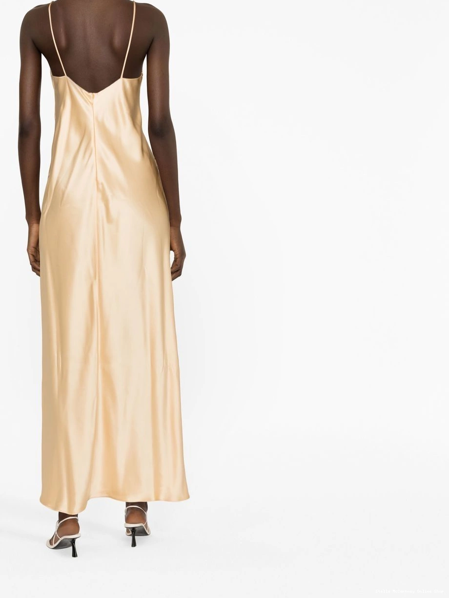 Affordable ring-detail satin Stella maxi Women dress McCartney 0708